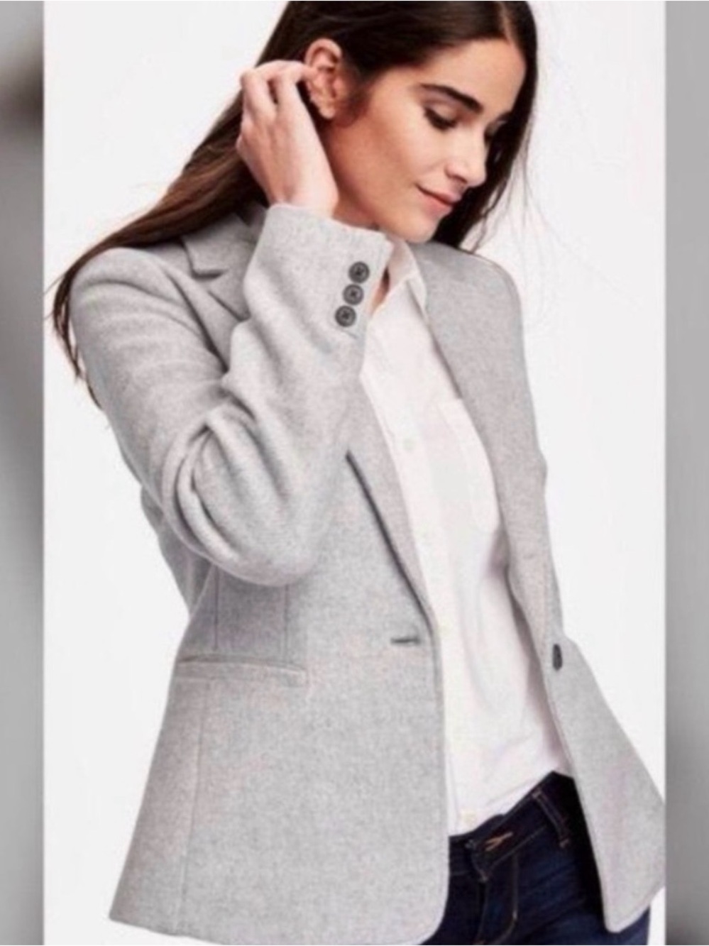 Old Navy Classic Women's Gray Blazer Jacket - Tailored Fit